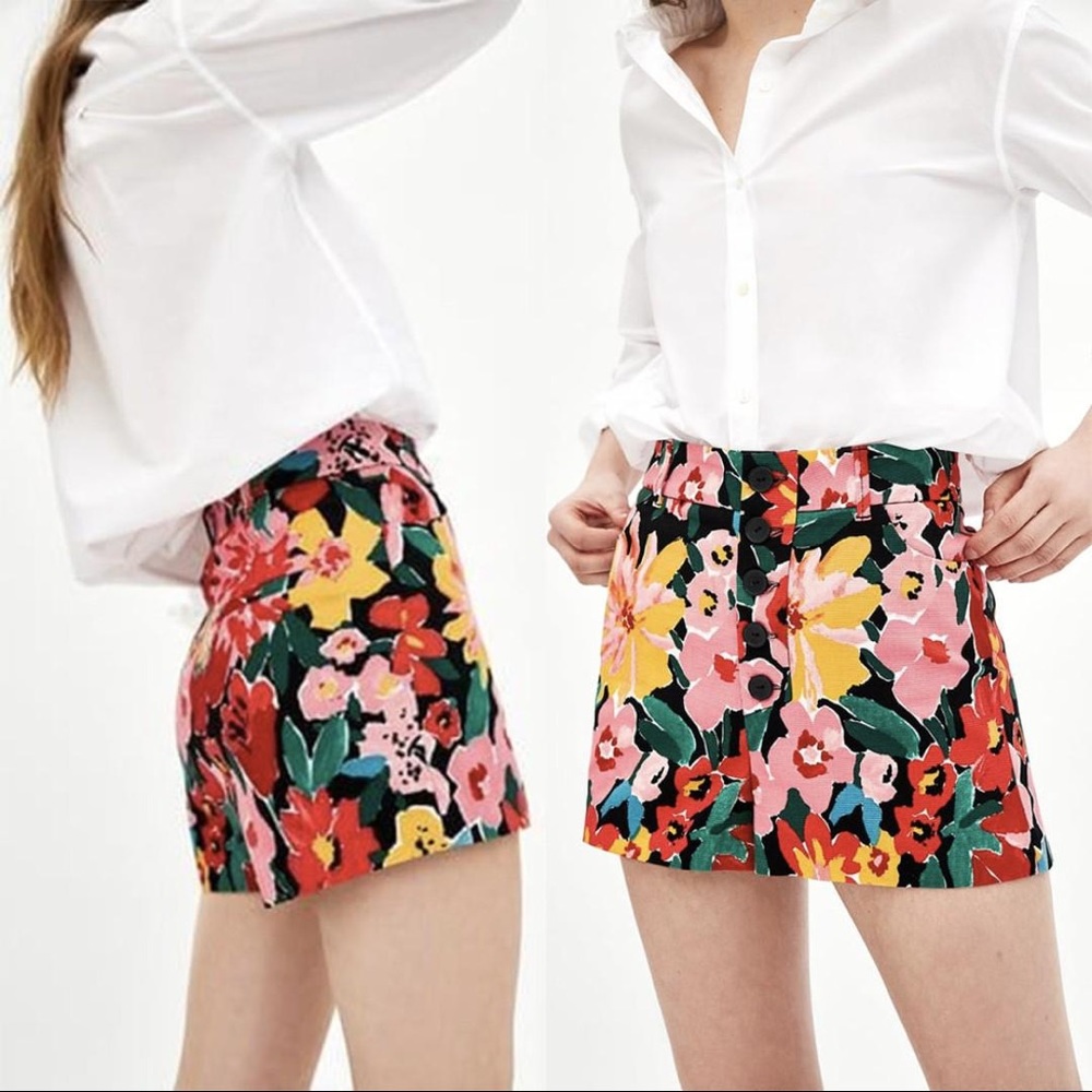 Floral High Waisted Shorts
